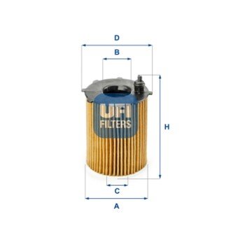 Масляный фильтр картридж патрон UFI 25.187.00