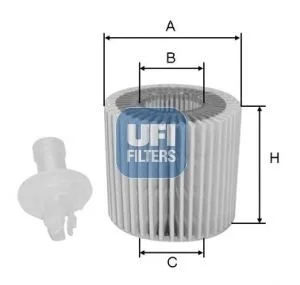 Масляный фильтр картридж патрон UFI 25.196.00