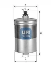 Топливный прямоточный фильтр бензин UFI 31.505.00 (фото 1)