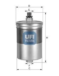Топливный прямоточный фильтр бензин UFI 31.505.00