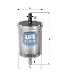 Паливний прямоточний фільтр бензин UFI 31.514.00