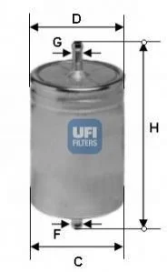 Топливный прямоточный фильтр бензин UFI 31.583.00 (фото 1)
