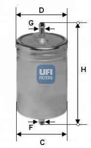 Топливный прямоточный фильтр бензин UFI 31.583.00