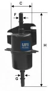 Топливный прямоточный фильтр бензин UFI 31.740.00