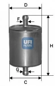 Паливний прямоточний фільтр газ UFI 31.836.00