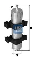 Паливний прямоточний фільтр дизель UFI 31.950.00