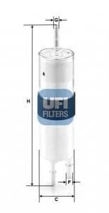 Топливный прямоточный фильтр бензин UFI 31.962.00