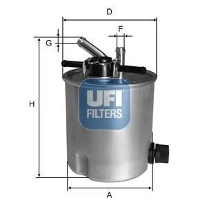 Топливный прямоточный фильтр дизель UFI 55.394.00