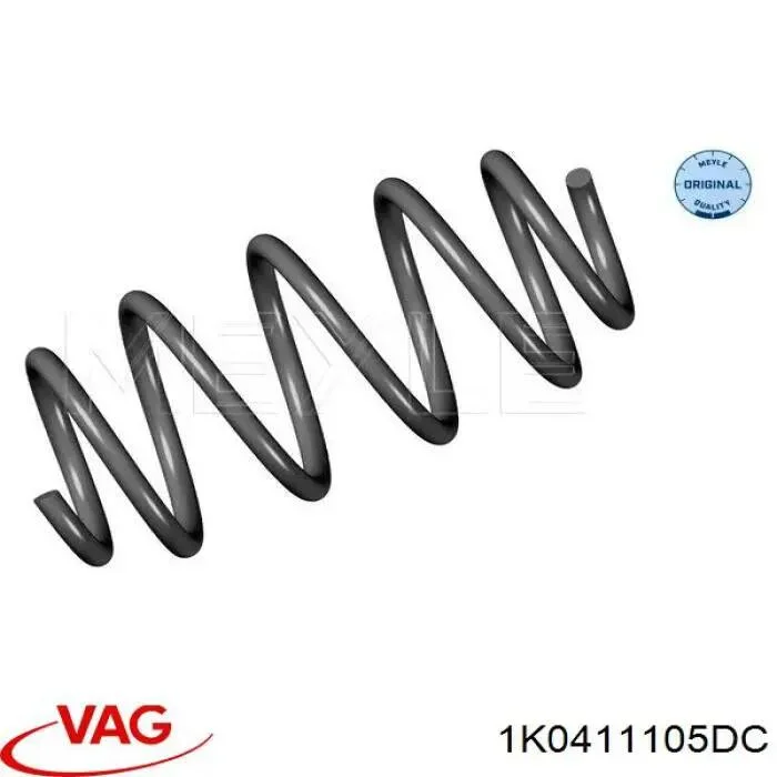 Пружина подвески передняя винтовая VAG 1K0411105DC (фото 1)