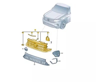 Решітка радіатора передня VAG 3CN853651ACLDB