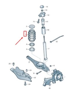Пружина підвіски задня гвинтова VAG 5Q0511115Q