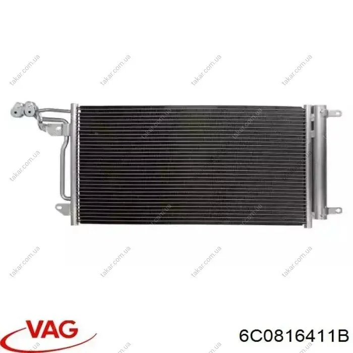 Радиатор кондиционера (Конденсатор) с осушителем VAG 6C0816411B (фото 1)
