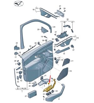 Корпус ручки двери VAG 8W18671726PS