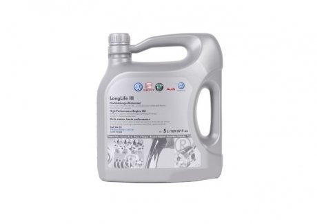Олива моторна LongLife III 5W-30, 5л. 50400/50700 VAG G052195M4