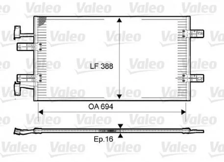 Радіатор кондиціонера 2.0DCI 16V, 2.5DCI 16V RENAULT Trafic 00-14; NISSAN Primastar 02-14 Valeo 814171