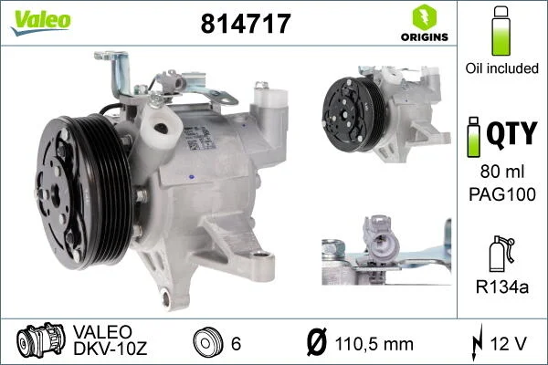 Компресор кондиціонера SUBARU FORESTER (вир-во) Valeo 814717 (фото 1)