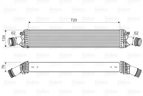 Радиатор (интеркуллер) охлаждения воздуха в системе наддува Valeo 818654 (фото 1)