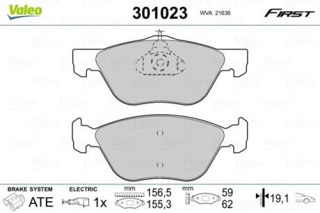 Гальмівні колодки передні дискові Valeo V301023