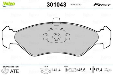 Гальмівні колодки передні дискові Valeo V301043