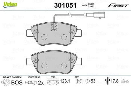 Гальмівні колодки передні дискові Valeo V301051