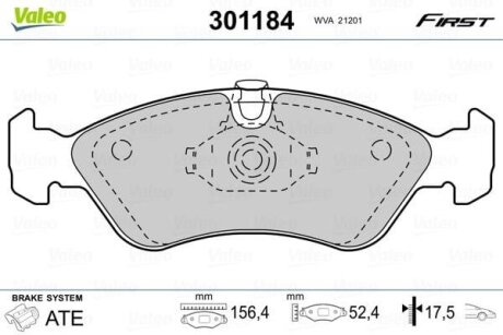 Гальмівні колодки передні дискові Valeo V301184