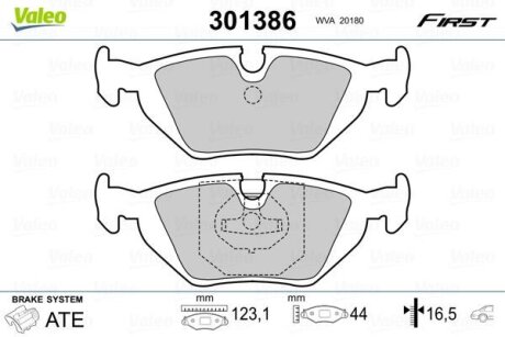 Гальмівні колодки задні дискові Valeo V301386