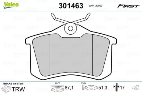 Гальмівні колодки передні дискові Valeo V301463