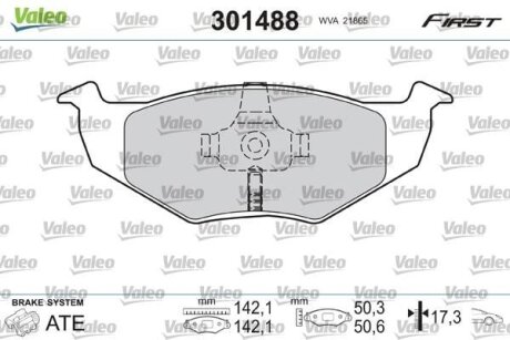 Гальмівні колодки передні дискові Valeo V301488