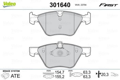 Гальмівні колодки передні дискові Valeo V301640