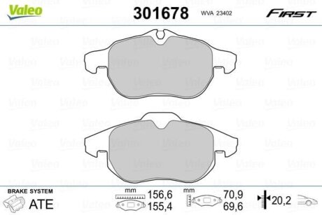 Гальмівні колодки передні дискові Valeo V301678