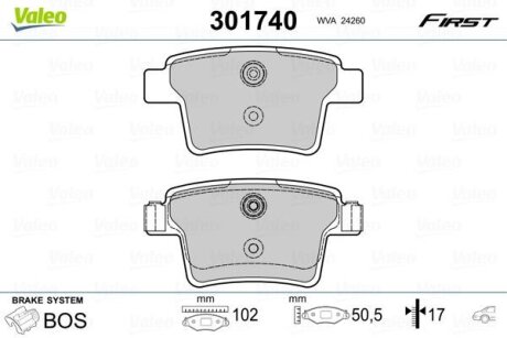 Гальмівні колодки передні дискові Valeo V301740