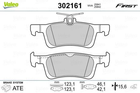 Гальмівні колодки задні дискові Valeo V302161