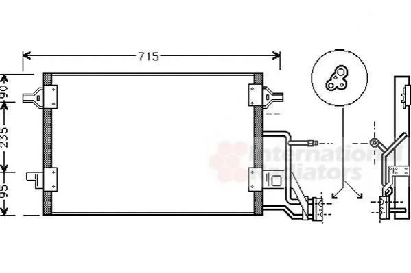 Радіатор кондиціонера A4/PASSAT 19TDI/25TDI 97- (вир-во) Van Wezel 03005173 (фото 1)