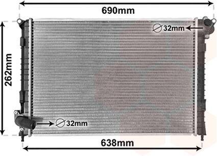 Радіатор охолодження MINI COOPER (2001) 1.6 Van Wezel 06002314