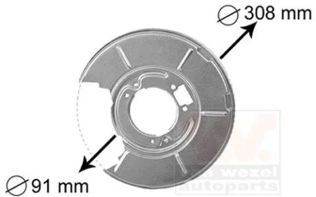 Защита тормозного диска BMW E36,E46 Rear Right (пр-во) Van Wezel 0646374