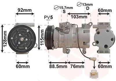 Компрессор кондиционера MAZDA 3 10/03 > 09 (пр-во) Van Wezel 2700K251