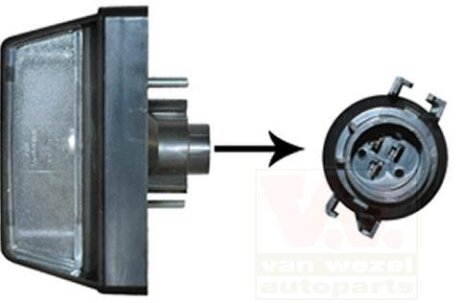 Ліхтар підсвітки ном. знаку пра. IVECO Van Wezel 2813920