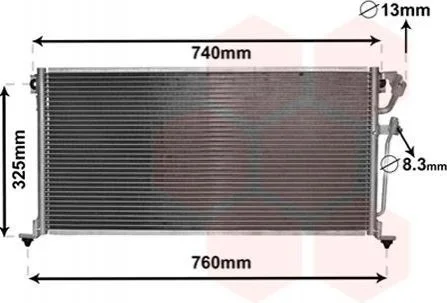 Конденсатор кондиционера MITSUBISHI LANCER (96-) 1.3-2.0i (выр-во) Van Wezel 32005220 (фото 1)