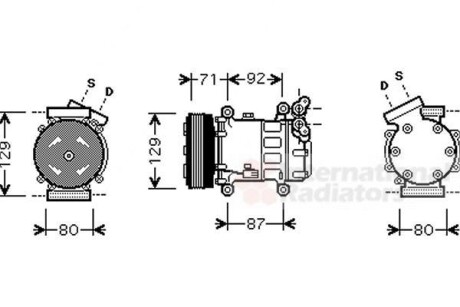 Компресор кондиціонера NISSAN QASHQAI/ RENAULT KANGOO 08 > 13 Van Wezel 4300K401