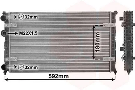 Радіатор охолодження двигуна AROSA/INCA/IBIZA2/VW POLO Van Wezel 49002023