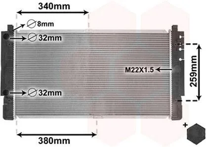 Радиатор охлаждения VOLKSWAGEN TRANSPORTER T4 (70X, 7D) (90-) (пр-во) Van Wezel 58002149