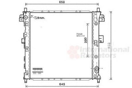 Радиатор охлаждения SSANG YONG ACTYON/ KYRON (05-) Van Wezel 81002105