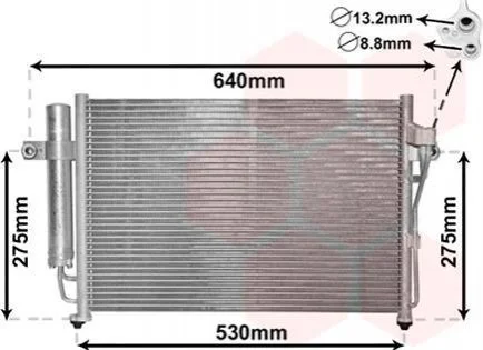 Конденсор кондиціонера HYUNDAI GETZ MT ALL 02- Van Wezel 82005087 (фото 1)