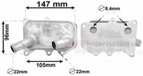 Радіатор масляний iX35/SantaF/Sorento 09- (вир-во) Van Wezel 83003215