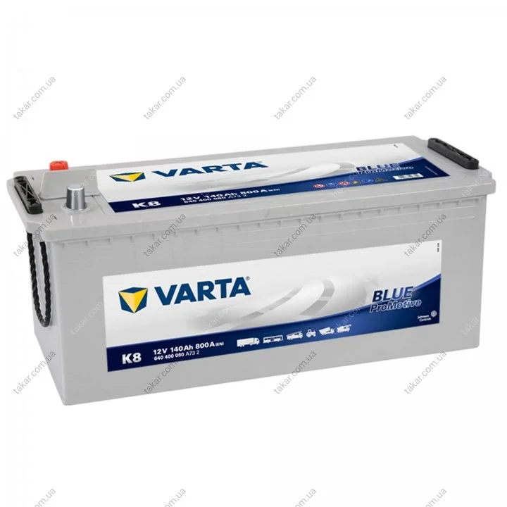 Аккумулятор 140Ah-12v PM Blue(K8) (513x189x223),полярность обратная (3),EN800 VARTA 640 400 080 (фото 1)