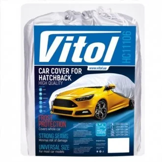 Тент автом HC11106 3XL Hatchback сірий Polyester 457х165х125 к.з/мв.дв VITOL 00000023056