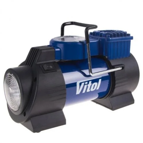 Компресор "ViTOL" К-60 150psi/15Amp/40л/ліхтар/прикурювач VITOL 00000047727 (фото 1)