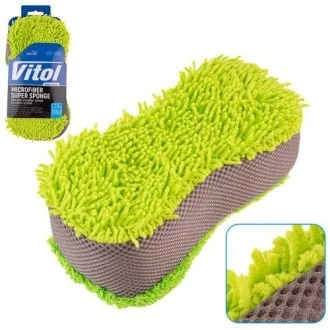 Губка для миття авто мікрофібра VSC-1395 23*11,5*6 cm (VSC-1395) VITOL 00000060247