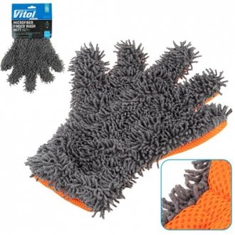 Губка-рукавиця для миття авто мікрофібра VSC1373 29*23 cm (VSC1373) VITOL 00000060248 (фото 1)