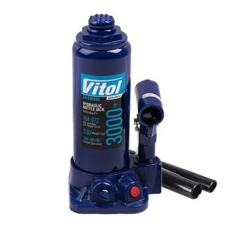 Домкрат гидравлический Vitol 3т в коробке, высота подъема 372мм. VITOL 18521